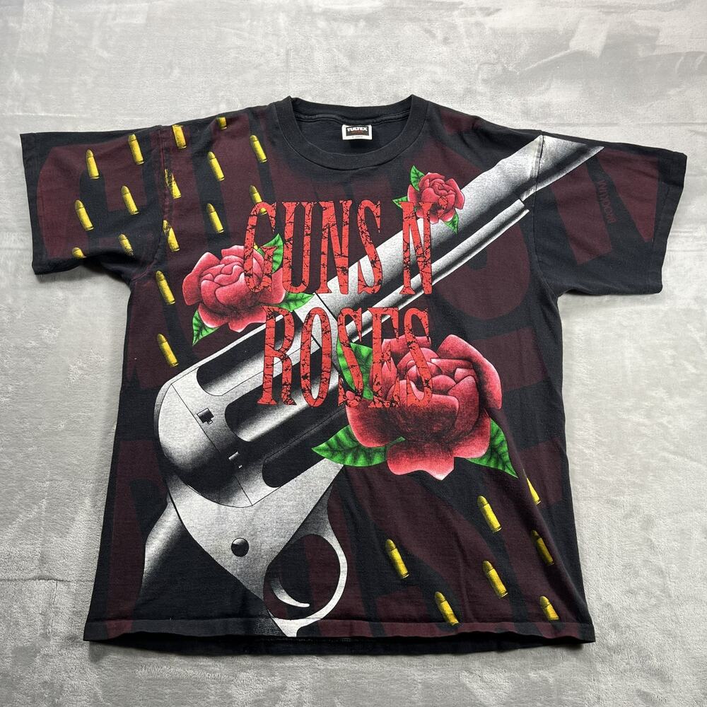 VTG Brockum Guns N Roses Tultex T-Shirt Adult XL Rock Band Double Sided Bullets